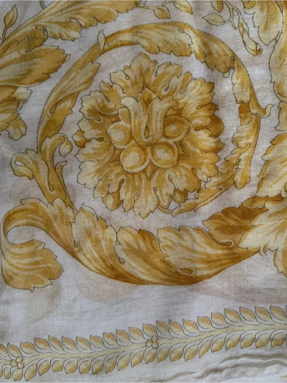 Versace White and Gold Scarf